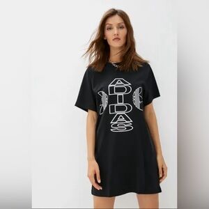 Adidas Womens Dress Short Sleeve Trefoil Ladies T shirt Dress Slim Fit 2XS